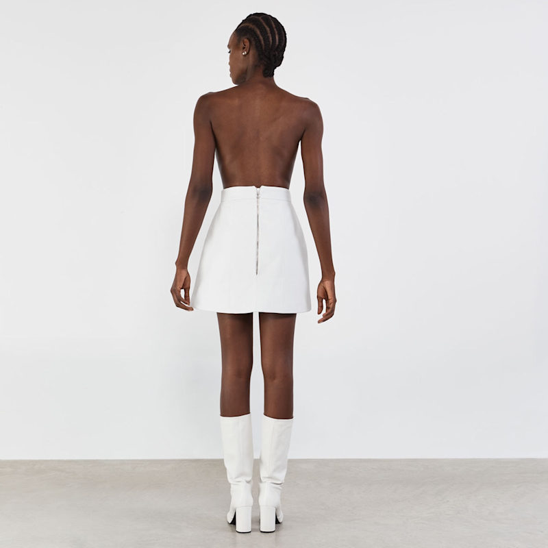 Thumbnail of White Leather Mini Skirt image