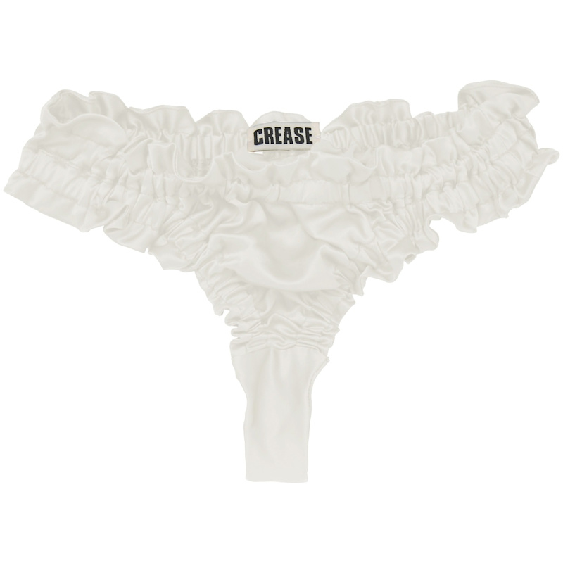Thumbnail of Silk Scalloped Thong - White image