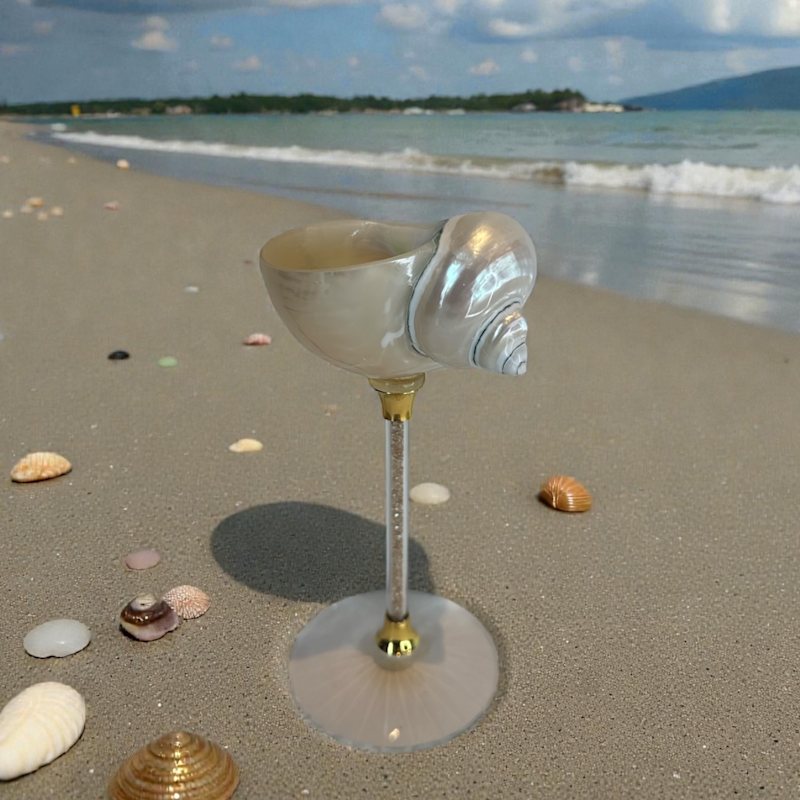 White Seashell Glass | SUKI WANG LONDON | Wolf & Badger