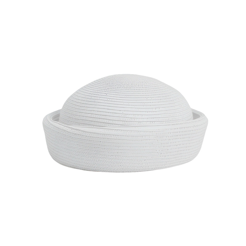 Thumbnail of White Straw Pillbox Hat image