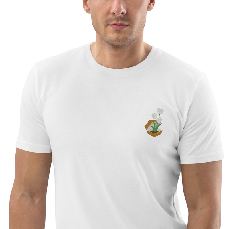 Thumbnail of White Tulip Garden Dystopia Organic Cotton Embroidered T-Shirt - Men image