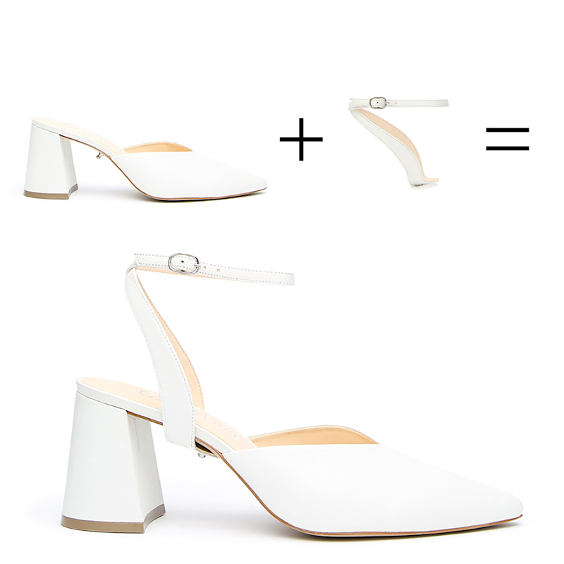 White V Mule + Marilyn Strap | Alterre | Wolf & Badger