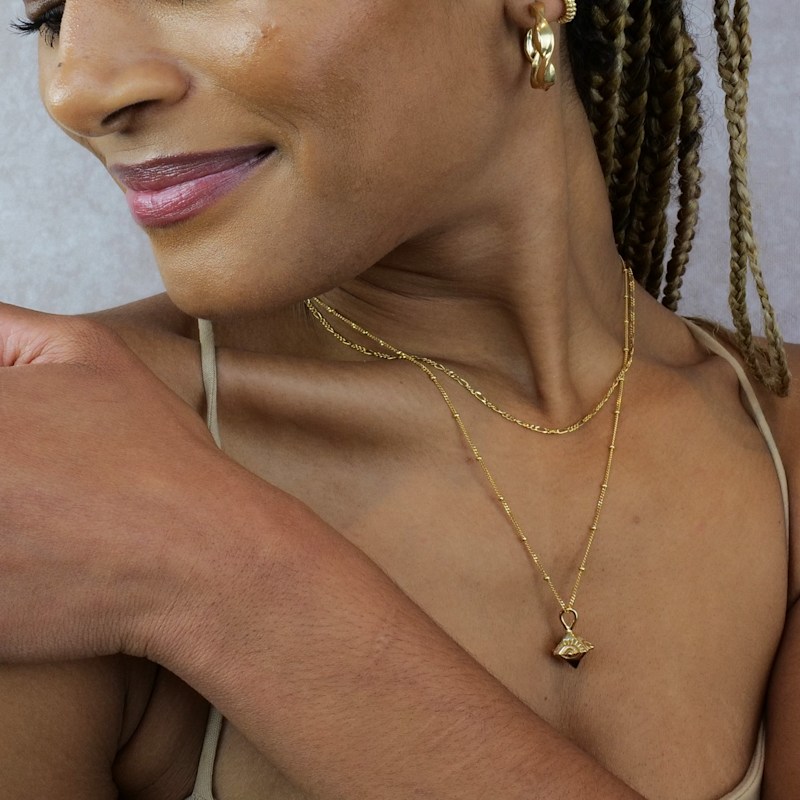 Thumbnail of Evil Eye Gold Vermeil Necklace Wide Awake Pendant image