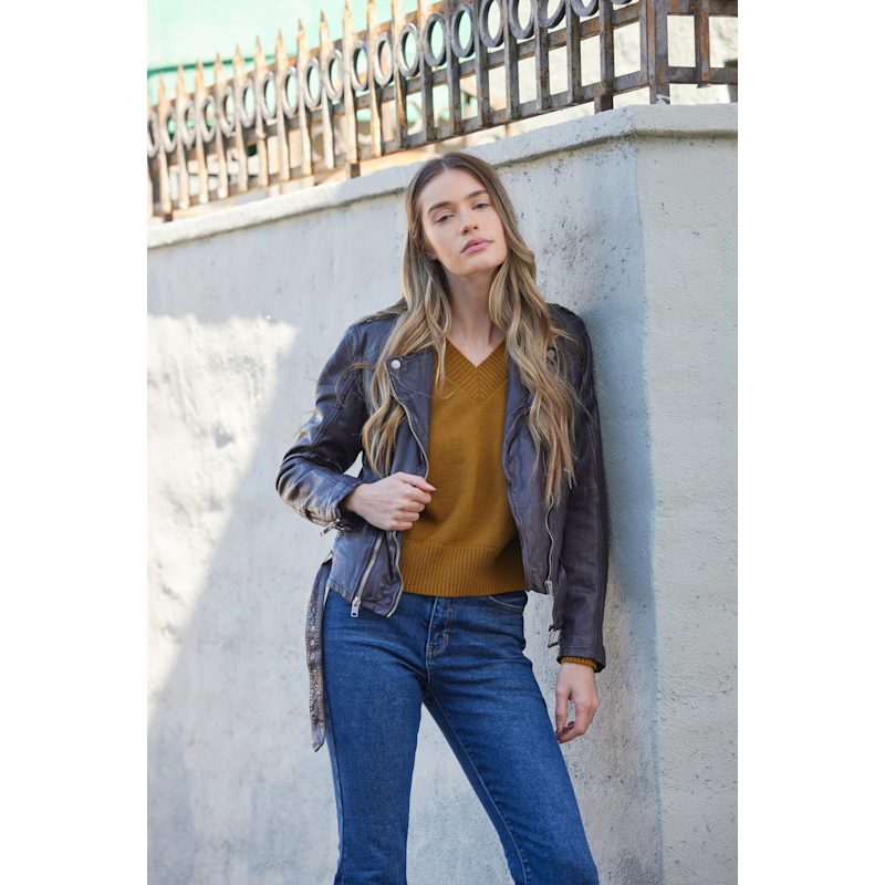 Thumbnail of Wild Rf Leather Jacket - Dark Purple image