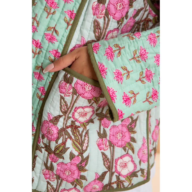 Wild Rose Reversible Quilted Cotton Jacket | inara | Wolf & Badger