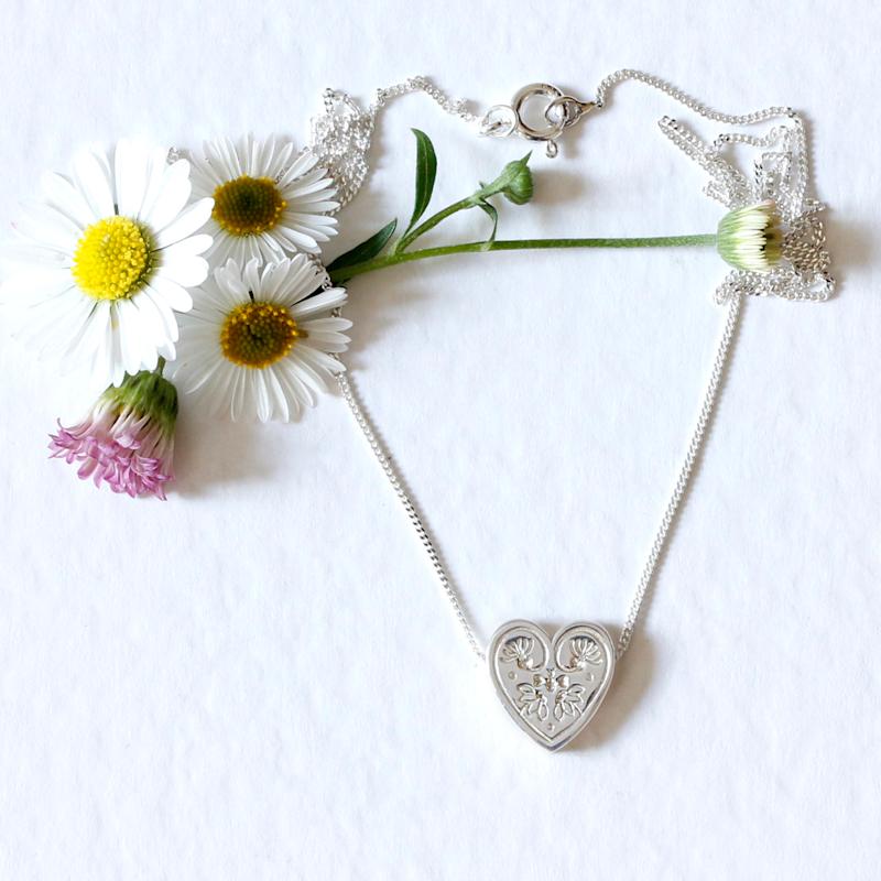 Thumbnail of Wildflower Heart Necklace - Silver image