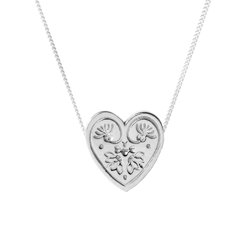 Thumbnail of Wildflower Heart Necklace - Silver image
