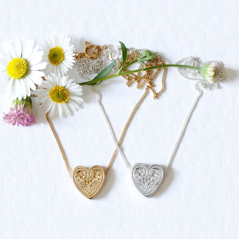 Thumbnail of Wildflower Heart Necklace - Silver image