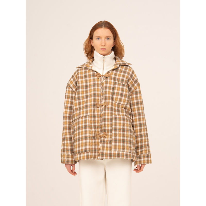 Thumbnail of Willow Brown Plaid Puffer Jacket image