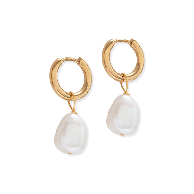 Thumbnail of Gold Pearl Hoops image