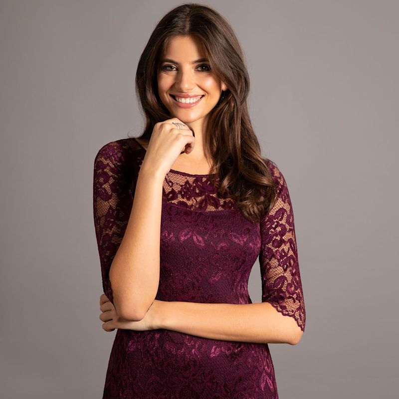 Thumbnail of Lila Lace Dress In Claret image