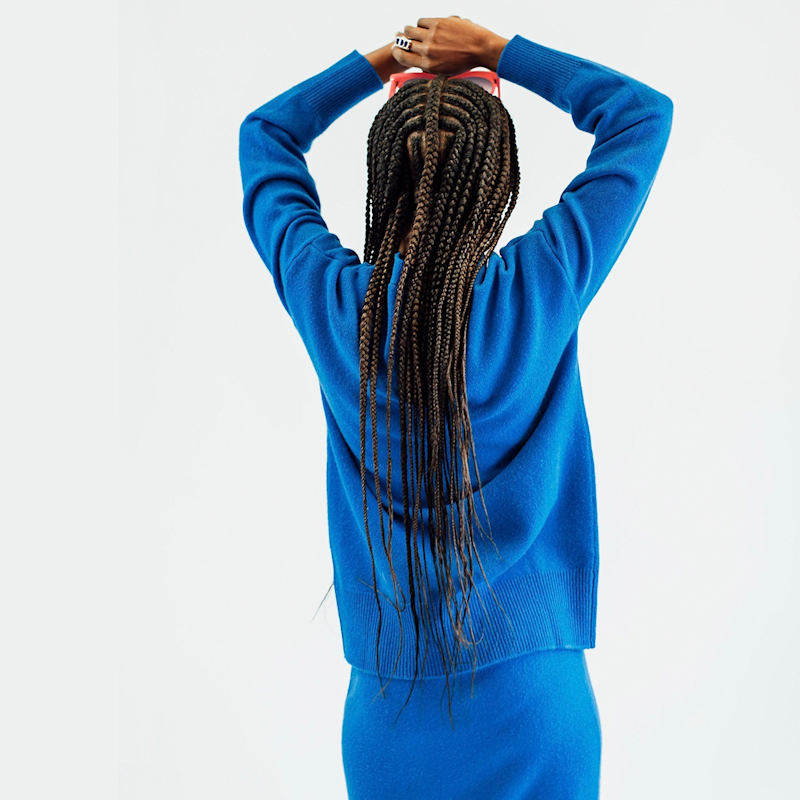Thumbnail of Cashmere V-Neck Cardigan - Cobalt image