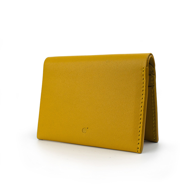 Thumbnail of Handmade Bifold Leather Wallet - Amber Yellow image