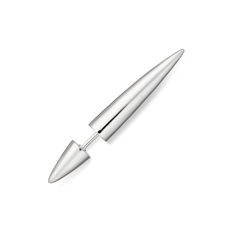 Thumbnail of Silver Spike Double Sided Stud Single Earring image