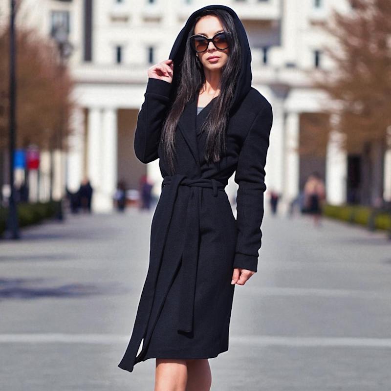 Wool Coat Women's Designer Trench Coat Sale Women'S Black