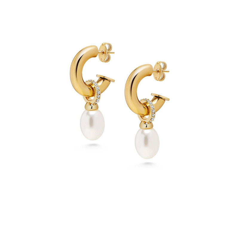 Thumbnail of Women's Chunky Pearl Hoops image