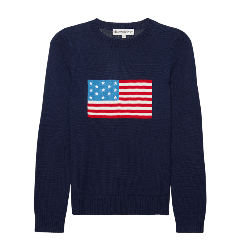 Thumbnail of Classic American Flag Crewneck - Navy image