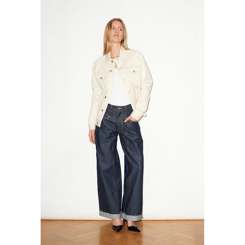 Thumbnail of Women's Denim Jacket In Ecru Selvedge image