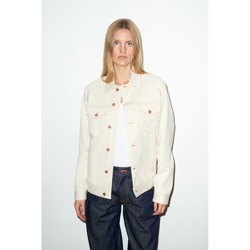 Thumbnail of Women's Denim Jacket In Ecru Selvedge image