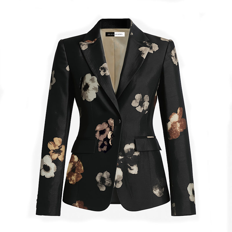 Women's Floral Tailored Blazer - Statement Jacket With Art Inspired ...