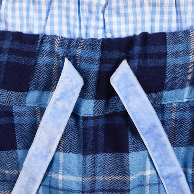 Thumbnail of Women's Soft, Breathable Organic Brushed Cotton Loungewear Trousers In Blue, And White image
