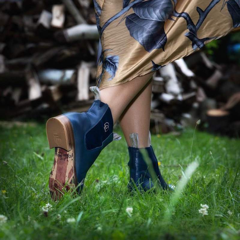 Chelsea Boots Navy Leather Ladies Boots Women's Original Chelsea