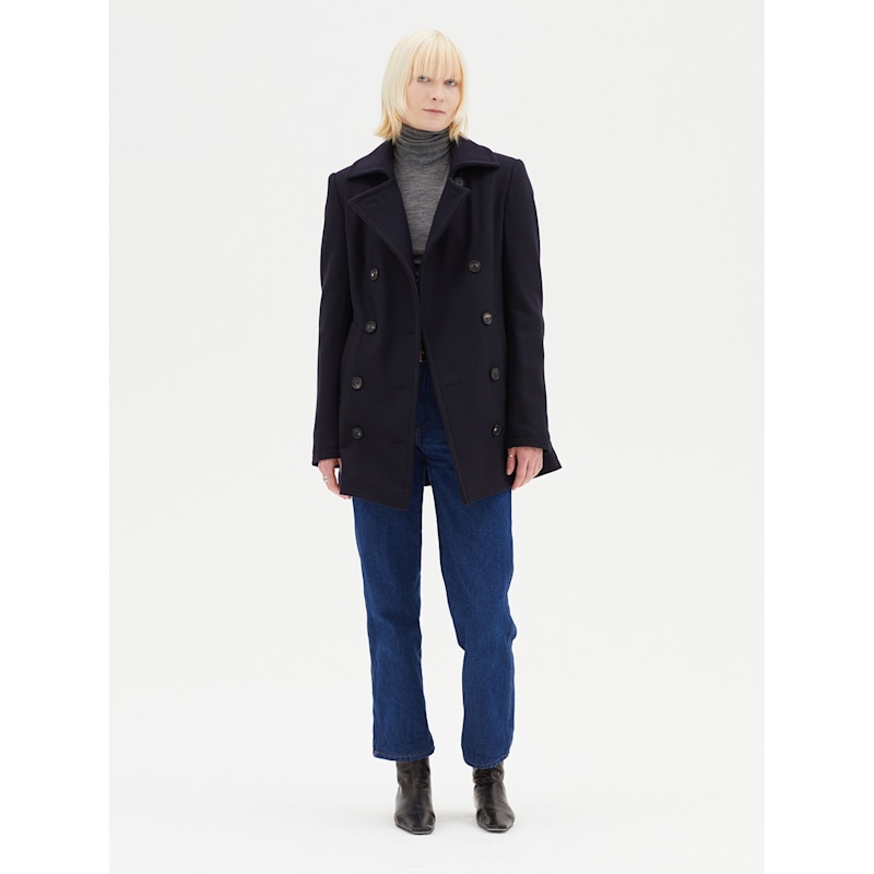 Women's Pea Coat Navy | Hegarty | Wolf & Badger