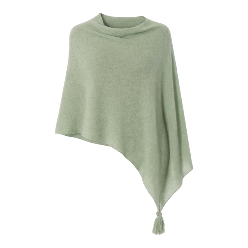 Thumbnail of Women’s Pure Cashmere Lightweight Poncho - Green Sage image