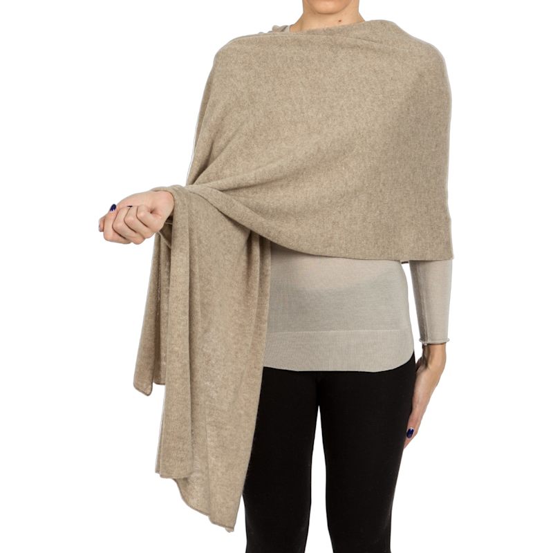 Thumbnail of Women’s Pure Cashmere Lightweight Shawl - Beige image