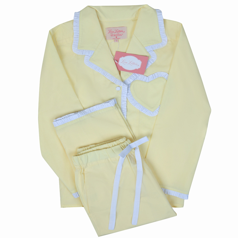 Thumbnail of Dolce Limone Lemon/White Pajama Set - Organic Cotton image