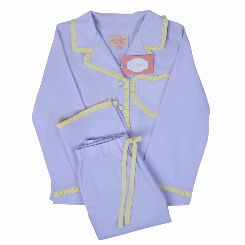 Thumbnail of Dolce Violetta Lilac & Lemon Pajama Set - Organic Cotton image