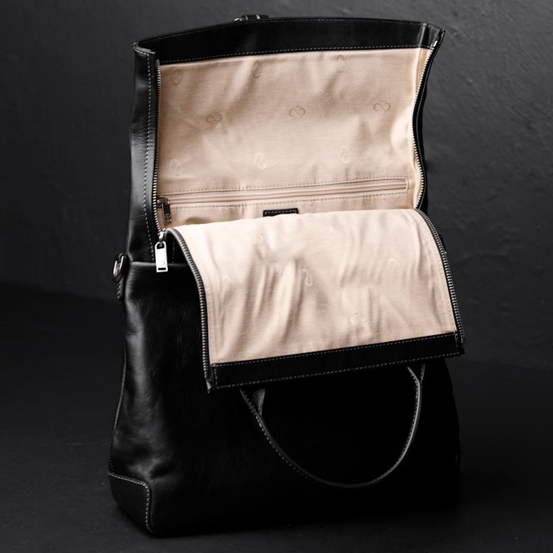 Thumbnail of Womens Convertible Leather Backpack Shoulder Bag In Black - The Awakening image