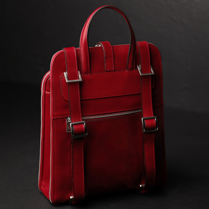 Red Leather Women\'s Backpack Red Leather Backpack: Women main image 4