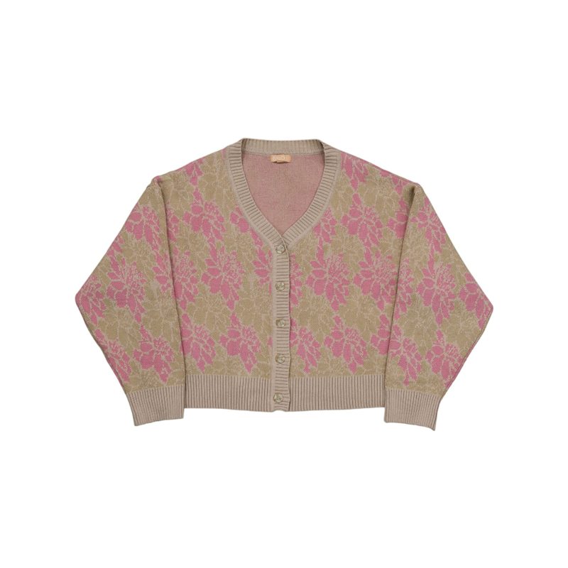 Floréal White Scallop Knit Cardigan
