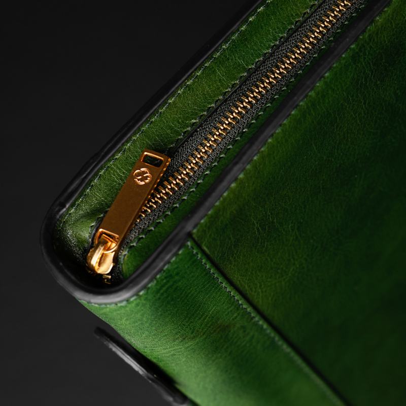 Thumbnail of Womens Green Leather Portfolio With Binder - Joy In The Morning image