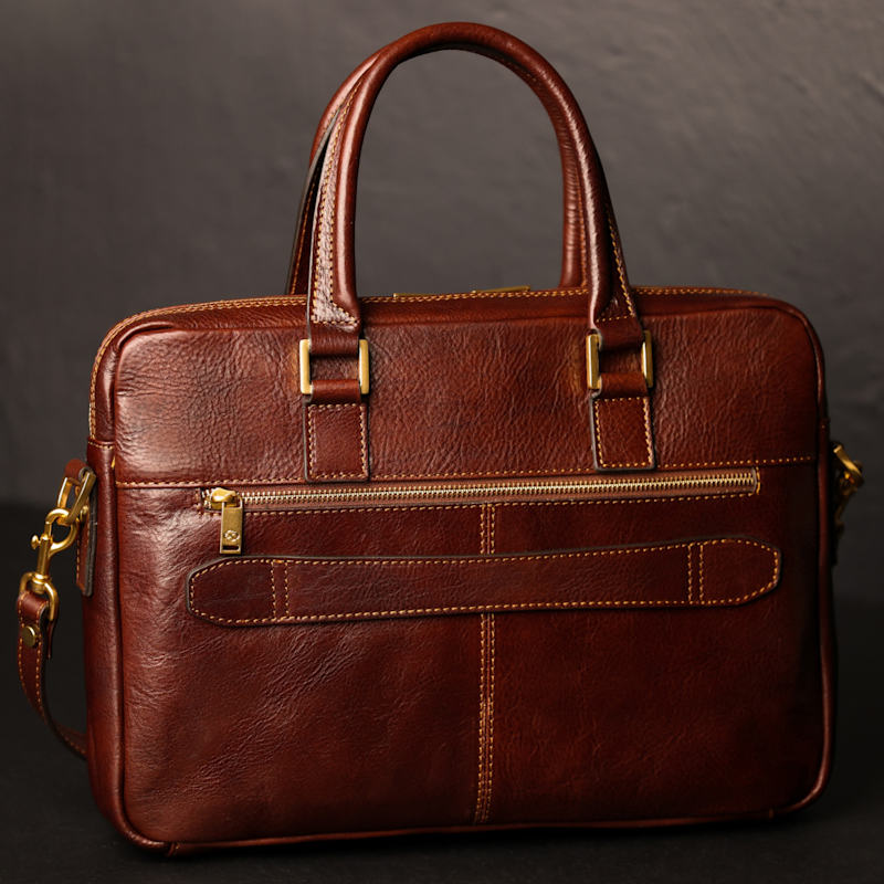 Thumbnail of Womens Leather Briefcase Laptop Bag In Brown - Orlando image