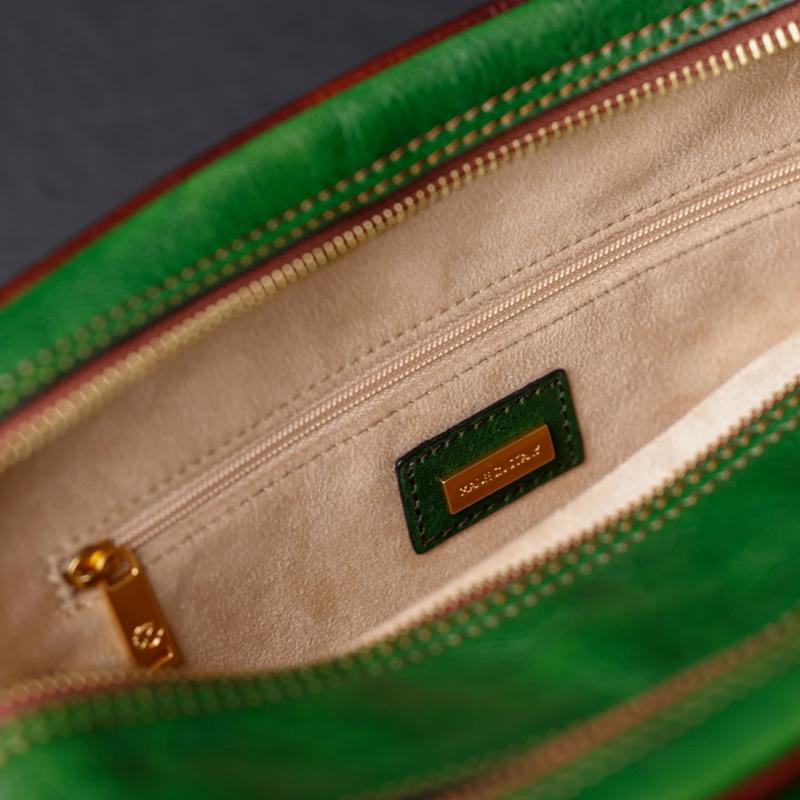 Thumbnail of Womens Leather Cosmetic Bag Dopp Kit In Green - All The Kings Men image