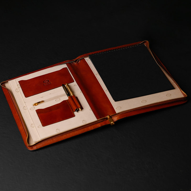 Thumbnail of Leather Documents Folder Organizer - Candide - Cognac Brown image