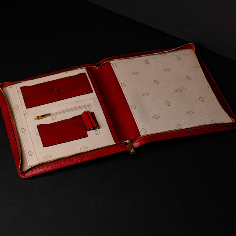 Thumbnail of Womens Leather Documents Folder Organizer - Candide - Red image