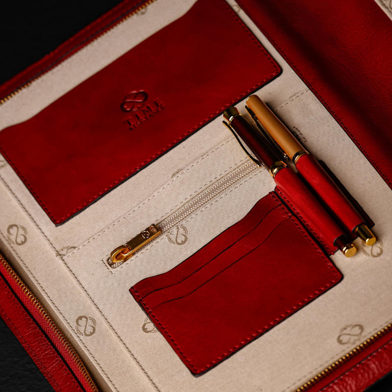 Thumbnail of Womens Leather Documents Folder Organizer - Candide - Red image