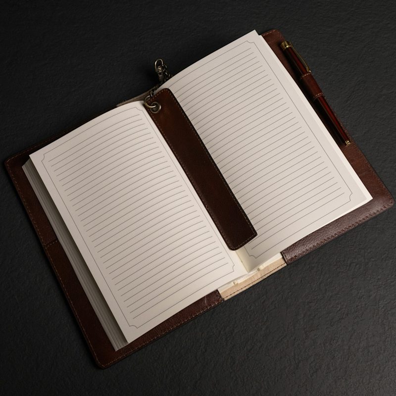 Thumbnail of Womens Leather Journal With Refillable Notepad - The Diary Of A Nobody - Brown image