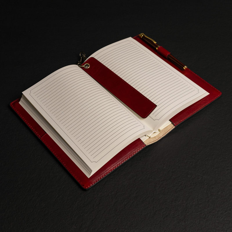 Thumbnail of Womens Leather Journal With Refillable Notepad - The Diary Of A Nobody - Red image