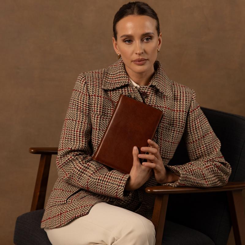 Thumbnail of Womens Leather Journal With Refillable Notepad - The Diary Of Nobody - Cognac Brown image