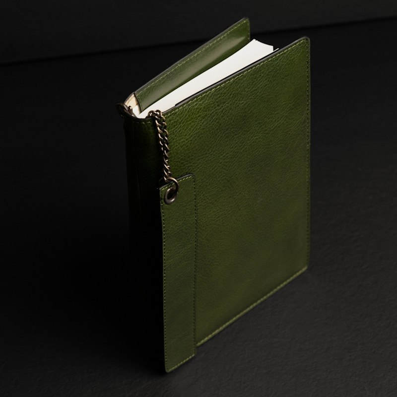 Thumbnail of Womens Leather Journal With Refillable Notepad - The Diary Of Nobody - Green image