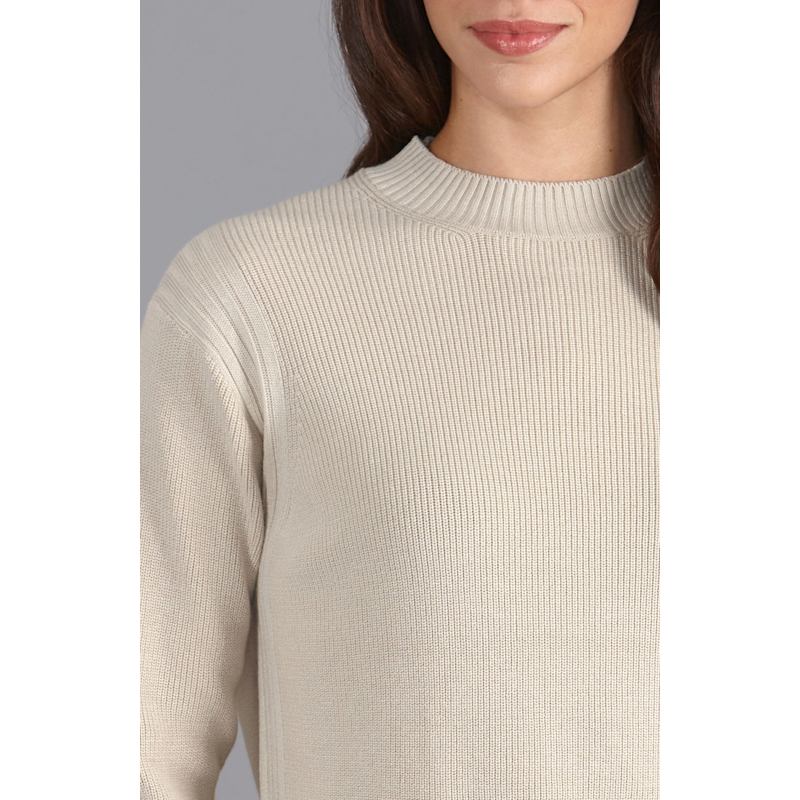 Thumbnail of Womens Lightweight Cotton Camilla Fisherman Rib Jumper - Linen image