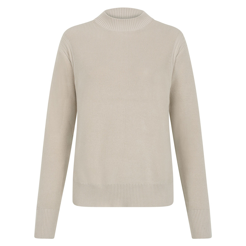 Thumbnail of Womens Lightweight Cotton Camilla Fisherman Rib Jumper - Linen image