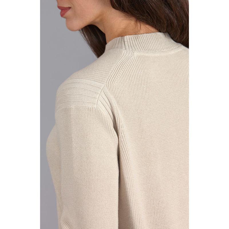 Thumbnail of Womens Lightweight Cotton Camilla Fisherman Rib Jumper - Linen image