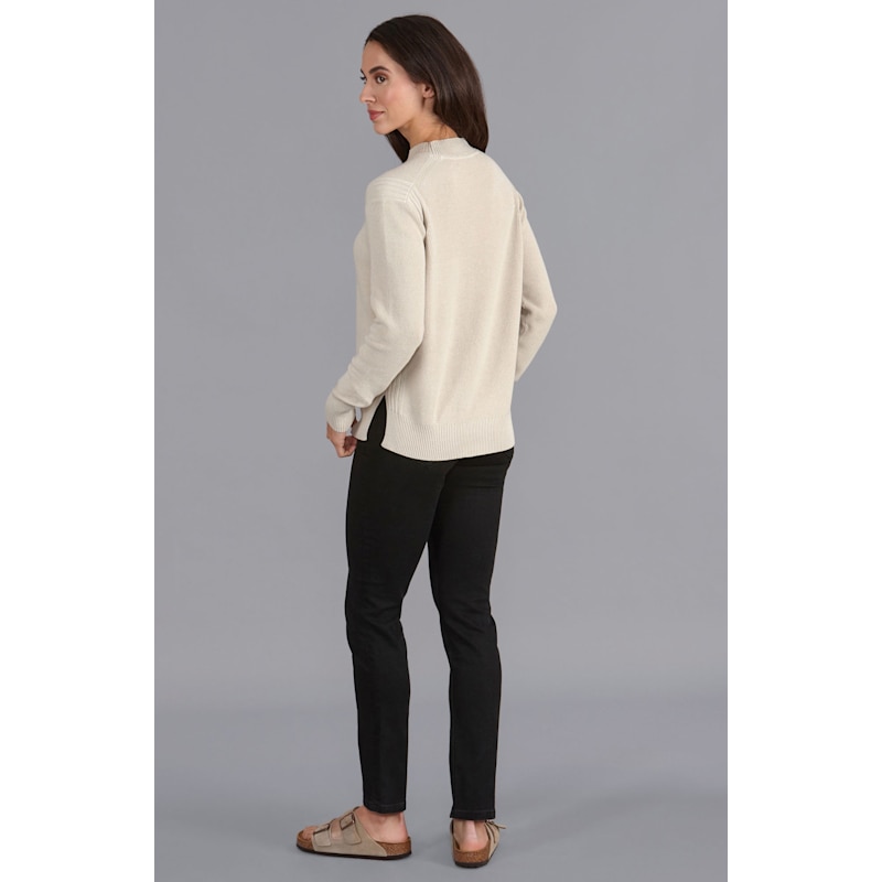 Thumbnail of Womens Lightweight Cotton Camilla Fisherman Rib Jumper - Linen image