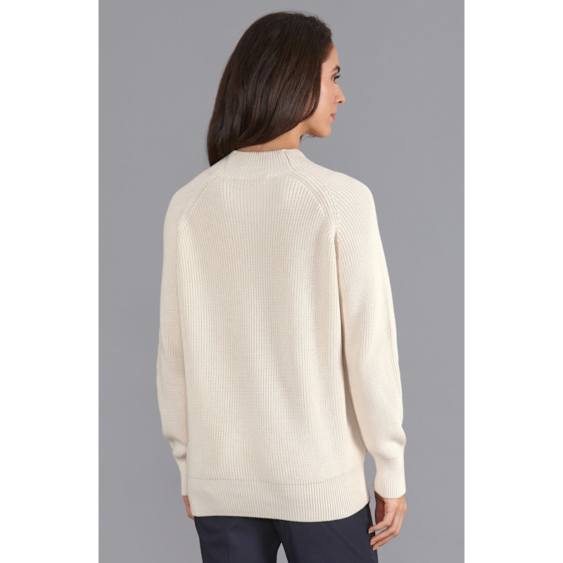 Thumbnail of Womens Pure Cotton Tamie High Neck Raglan Jumper - Ecru image