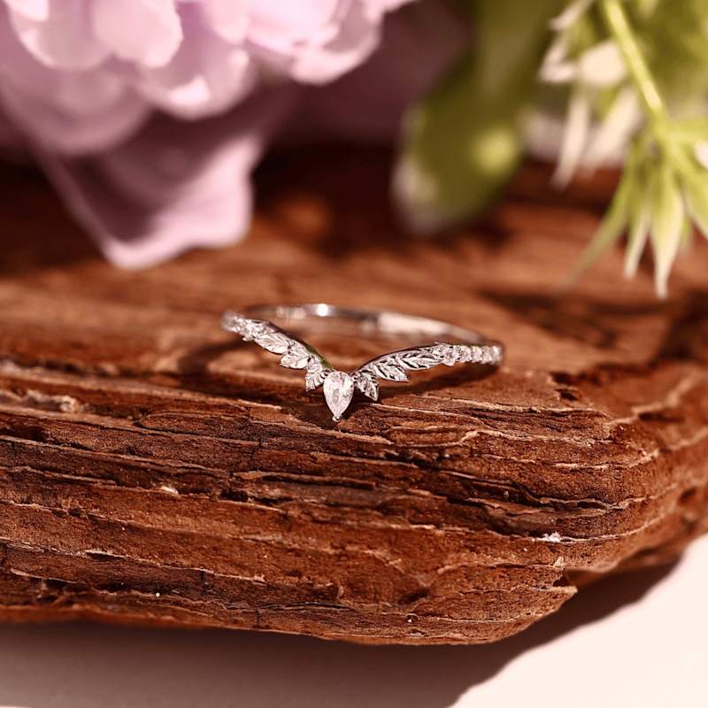 Thumbnail of Woodland Stacking Band Solid White Gold image